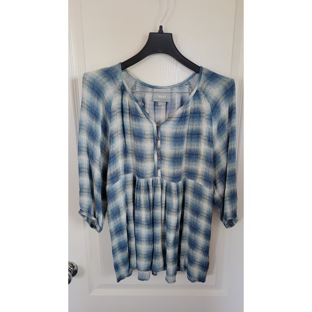 Women's Anthropologie Maeve Cavalon Plaid Peplum Tunic